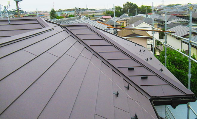 パミールからガルバリウム鋼板屋根へ取り換え完成
